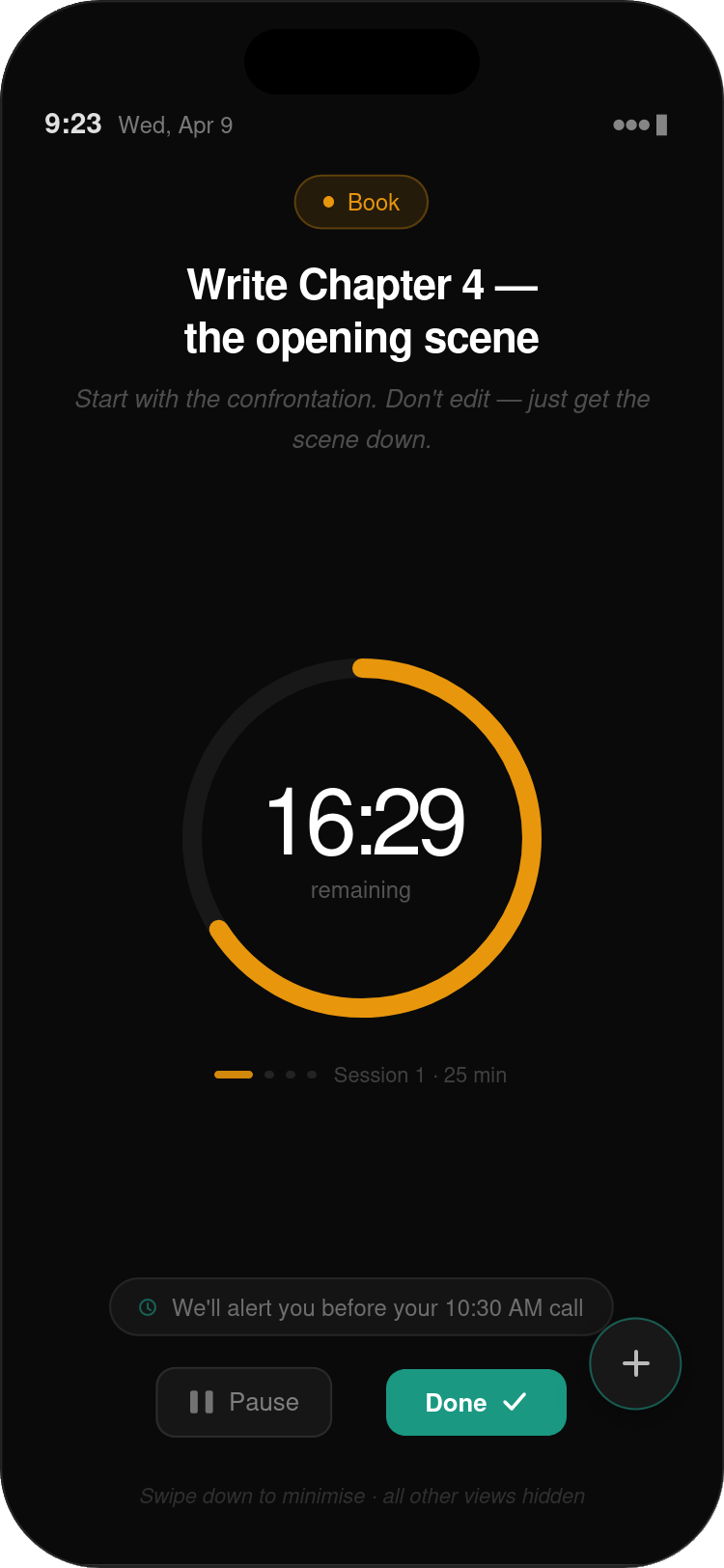 Focus Mode — active session